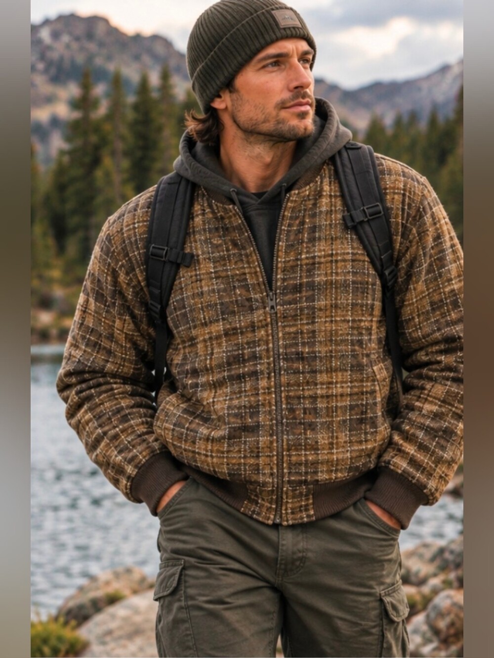 APT 9 Men’s Plaid BomberJacket XL NWT Wool Blend